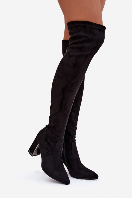Women's Eco Suede Over Knee Boots Heel Thamine