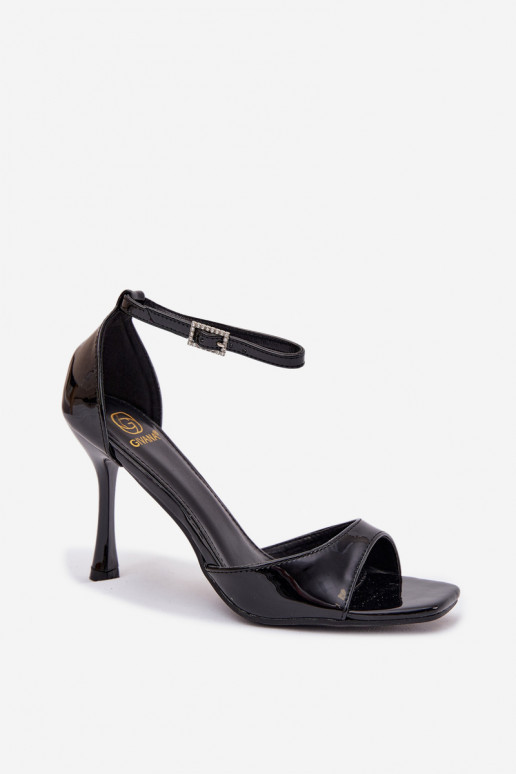 Patent Leather Sandals On High Heel Black Revella