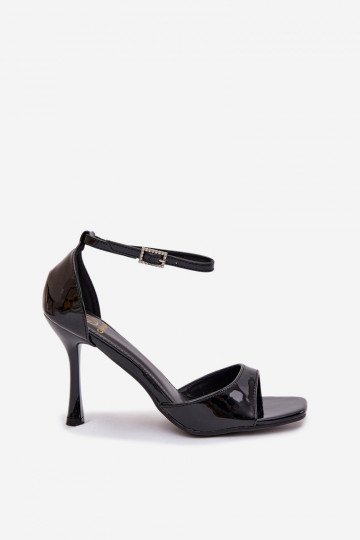Patent Leather Sandals On High Heel Black Revella 2