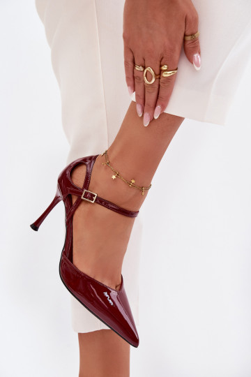 Patent Leather Heels with Strap Bordeaux Tarilin 2