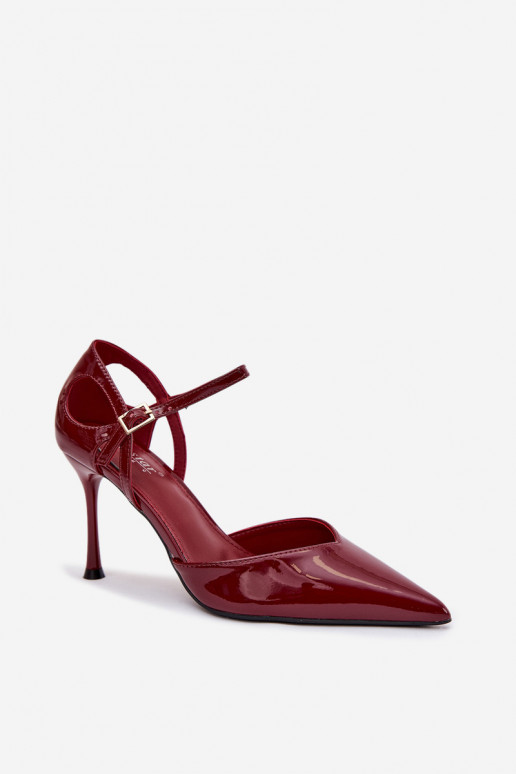Patent Leather Heels with Strap Bordeaux Tarilin