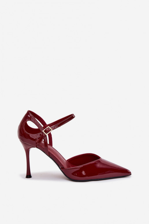 Patent Leather Heels with Strap Bordeaux Tarilin