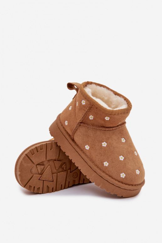 Śniegowce Dziecięce Ozdobione Kwiatuszkami Camel Gracina