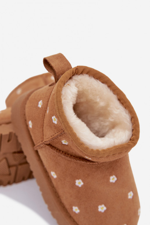 Children's snow boots decorated with flowers Camel Gracina
