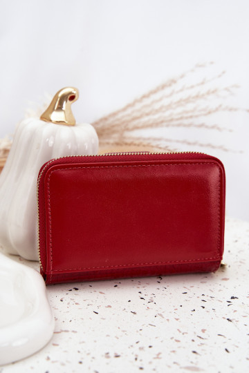 Lacquered Ladies Wallet With Embossing Red Rivonna 2