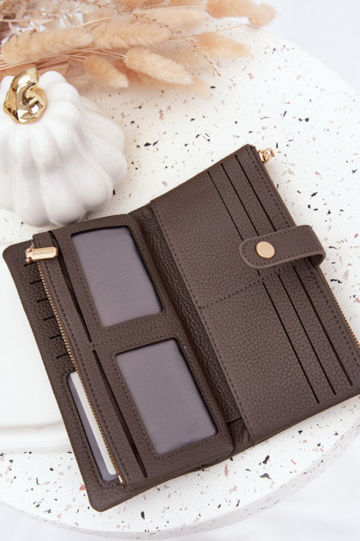 Ladies Wallet Made of Eco Leather Large Gray Gilessa