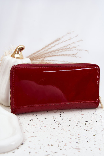 Lacquered Women's Wallet Made of Eco Leather Red Phelina 2