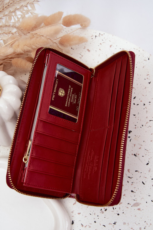Lacquered Women's Wallet Made of Eco Leather Red Phelina