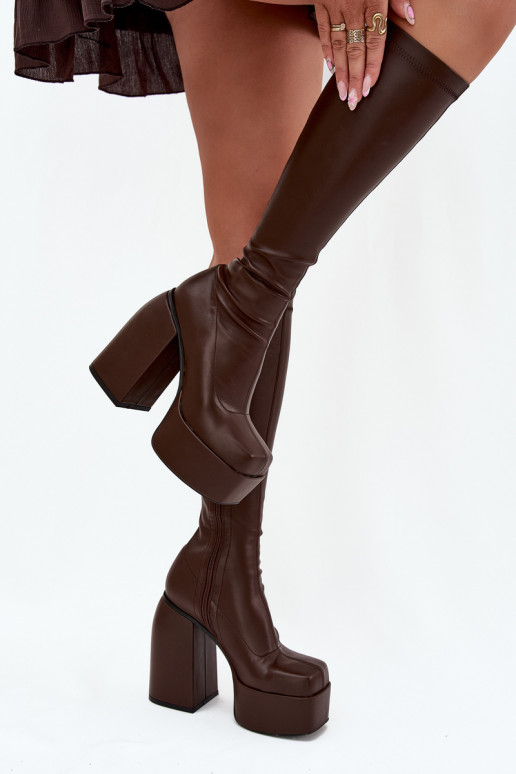 Women's Heeled And Platform Boots Chocolate Yavira