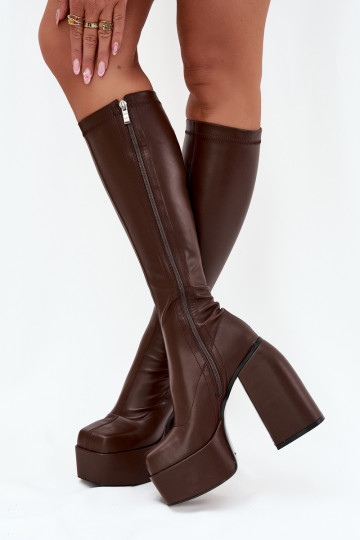 Women's Heeled And Platform Boots Chocolate Yavira 2