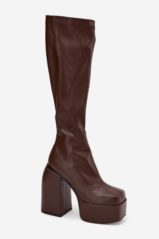 Women's Heeled And Platform Boots Chocolate Yavira