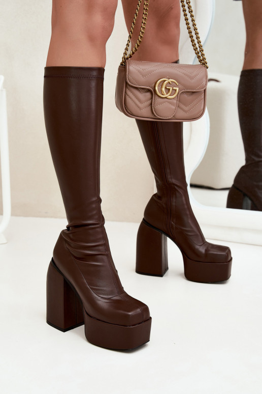 Women's Heeled And Platform Boots Chocolate Yavira