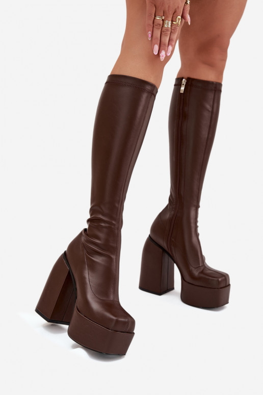 Women's Heeled And Platform Boots Chocolate Yavira