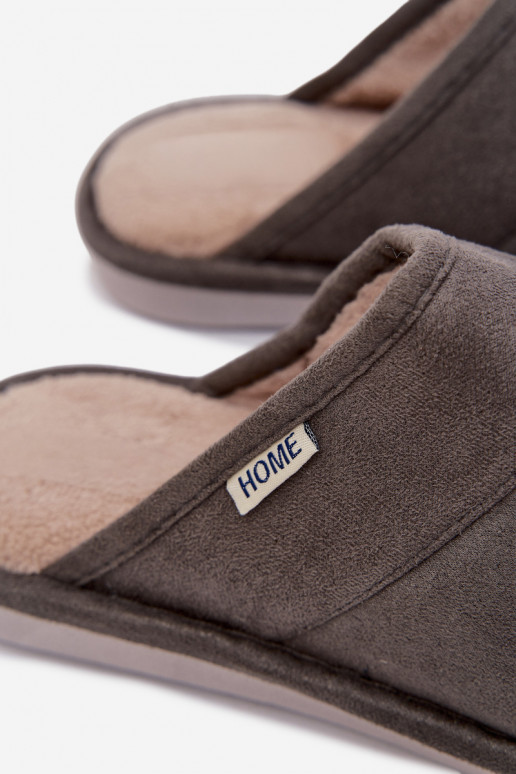 Men's slippers dark gray Selomir