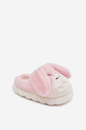 Children's Fur Slippers Bunny Pink Farnise 2
