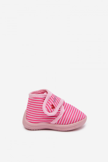Kids slippers with Velcro stripes Pink Lavelle 2