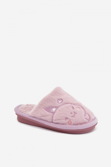 Kids slippers with purple fur Norene