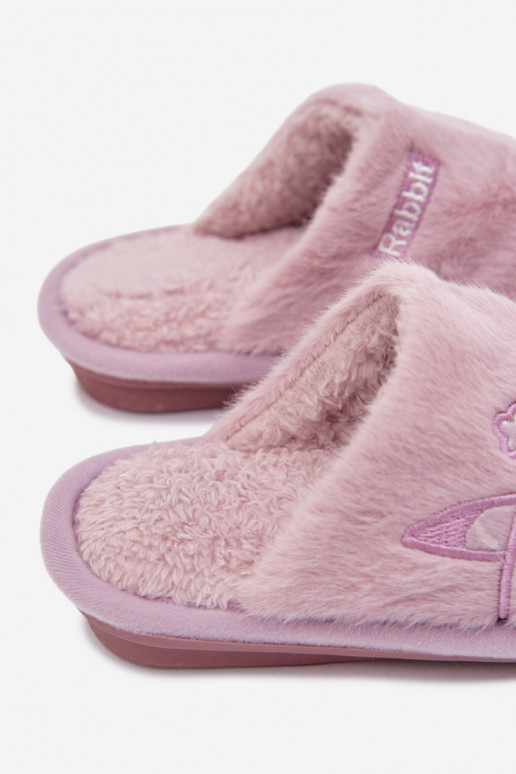 Kids slippers with purple fur Norene