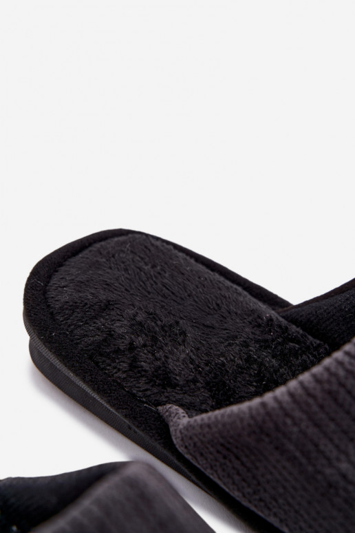 Men's slippers with patch Black Presine