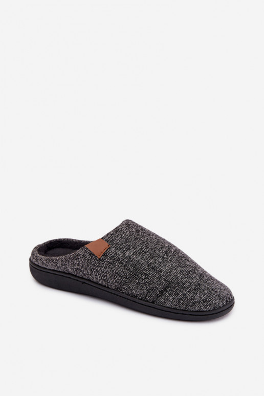 Men's Black Slippers Serevan