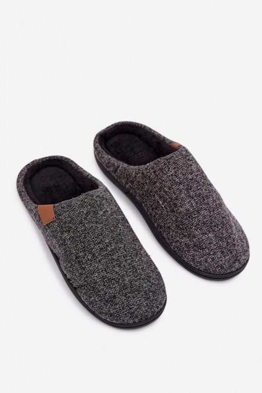 Men's Black Slippers Serevan