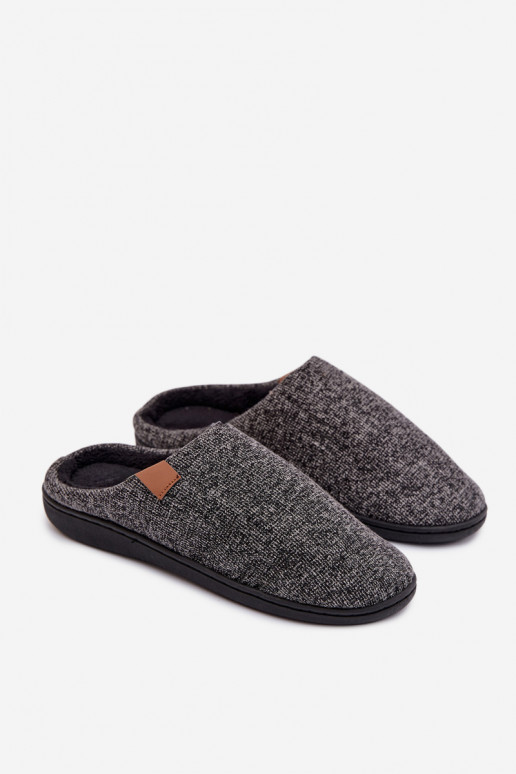 Men's Black Slippers Serevan