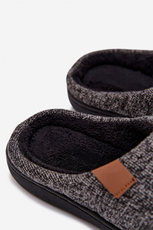 Men's Black Slippers Serevan