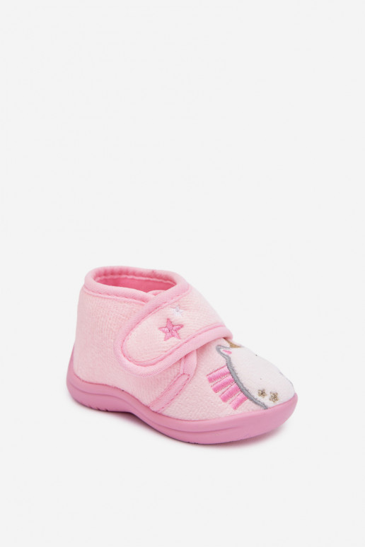Children's slippers with Velcro pink Jeselle