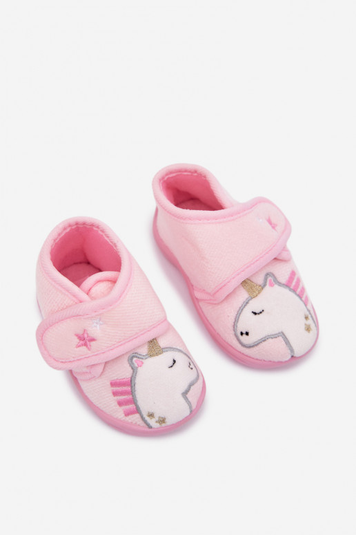 Children's slippers with Velcro pink Jeselle