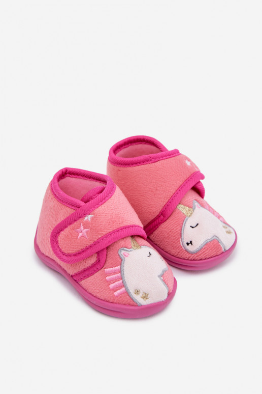 Kids slippers with velcro fuchsia Jeselle
