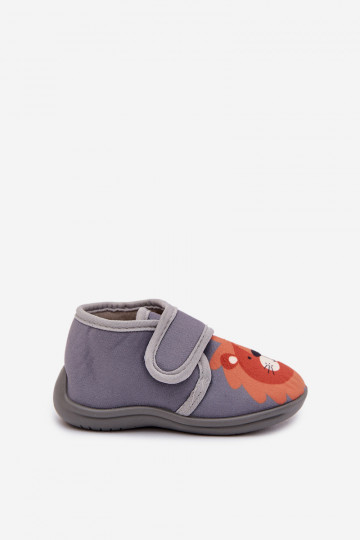 Children's slippers with velcro grey Katline 2