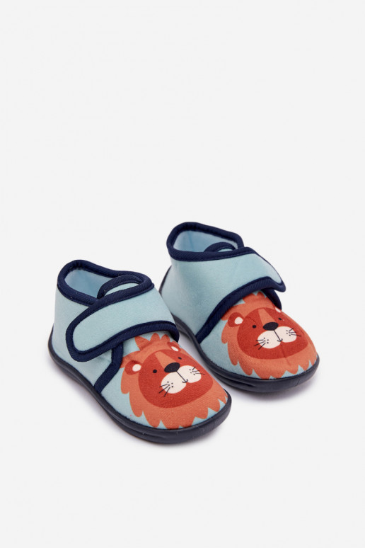 Children's slippers with Velcro Blue Katline