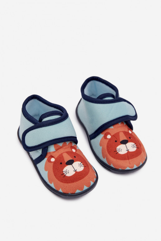 Children's slippers with Velcro Blue Katline