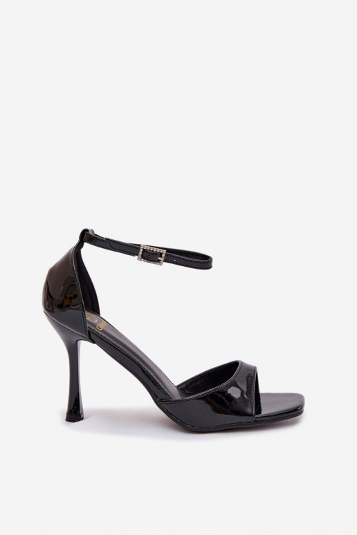 Patent Leather Sandals On High Heel Black Revella