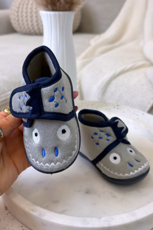 Children's slippers with Velcro gray Jeselle