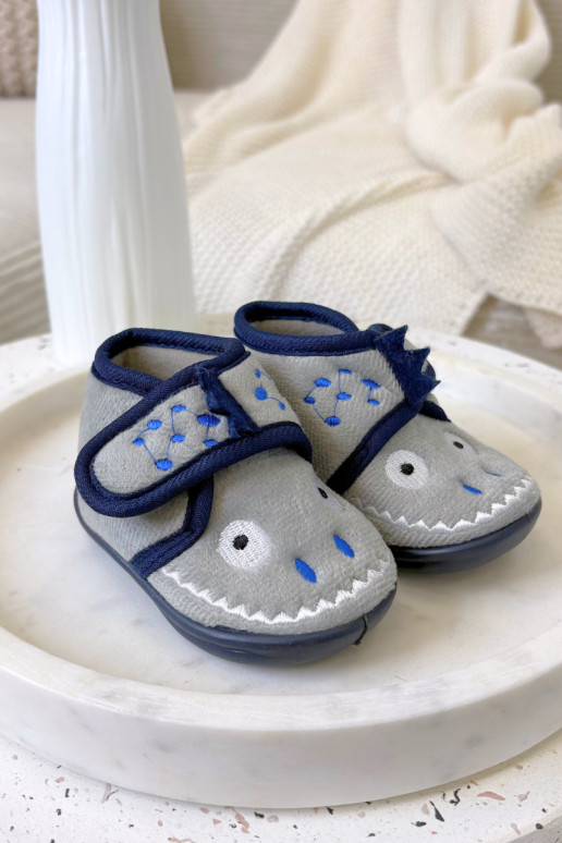Children's slippers with Velcro gray Jeselle