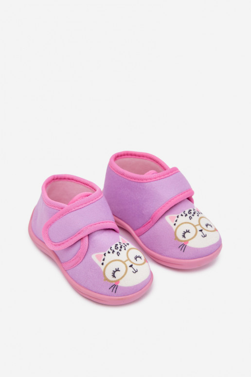 Children's slippers with Velcro purple Katline