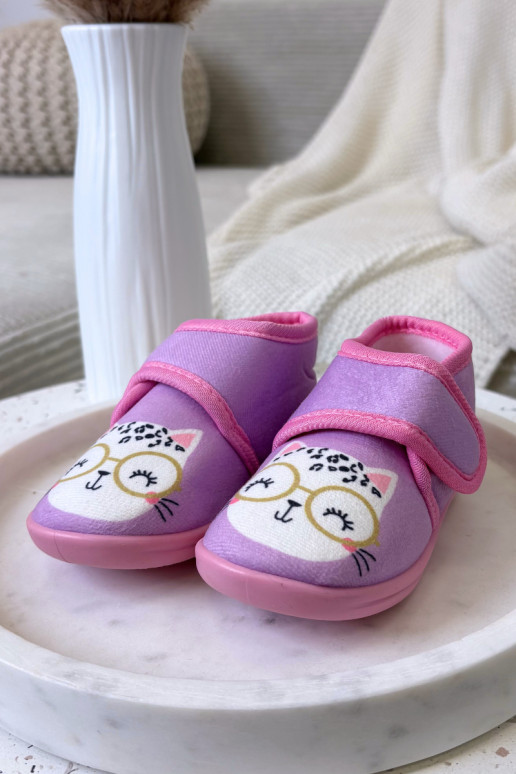 Children's slippers with Velcro purple Katline