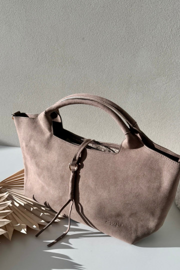 Bag Made of Eco Suede Taupe Ivonira 2