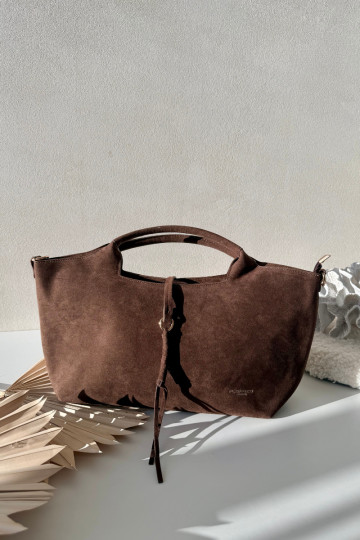 Bag Made of Eco Suede Chocolate Ivonira 2