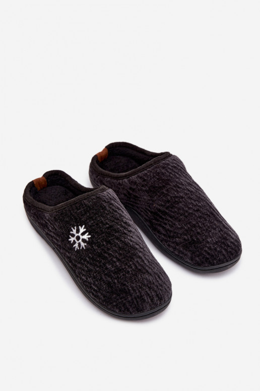 Men's Black Slippers Darline