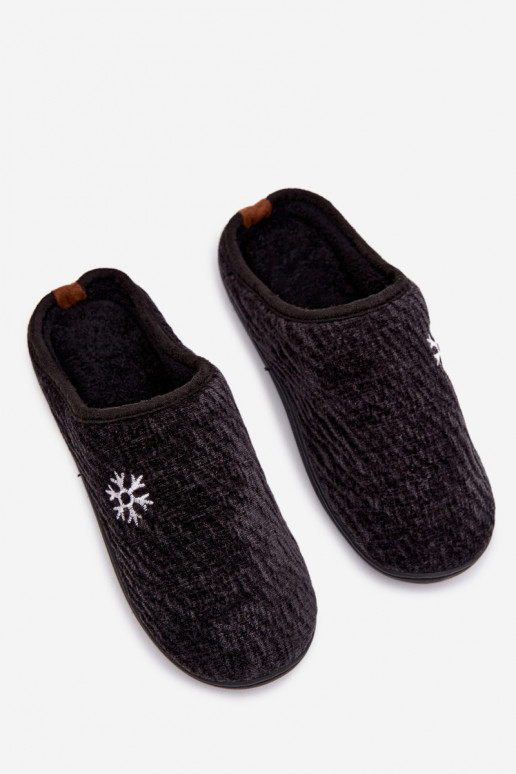 Men's Black Slippers Darline