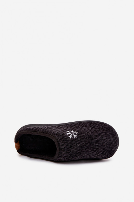 Men's Black Slippers Darline