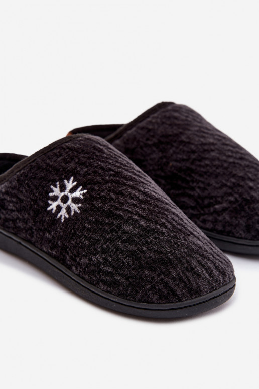 Men's Black Slippers Darline