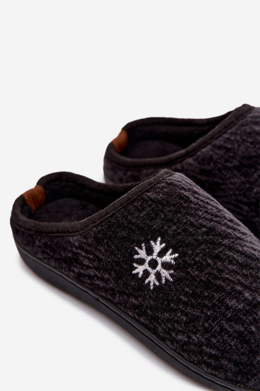 Men's Black Slippers Darline