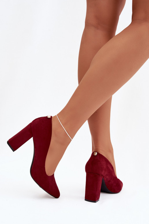 Suede Pumps on Block Heel Sergio Leone PB216 Brodowe