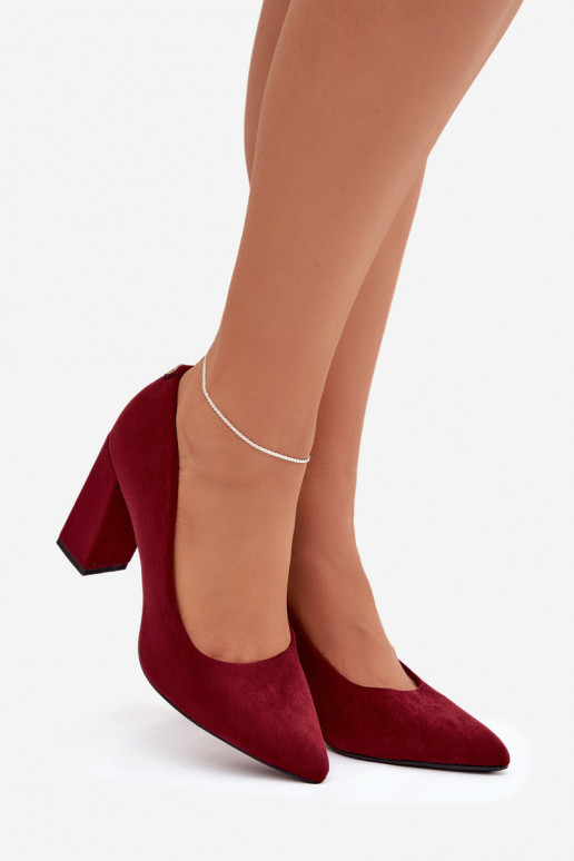 Suede Pumps on Block Heel Sergio Leone PB216 Brodowe