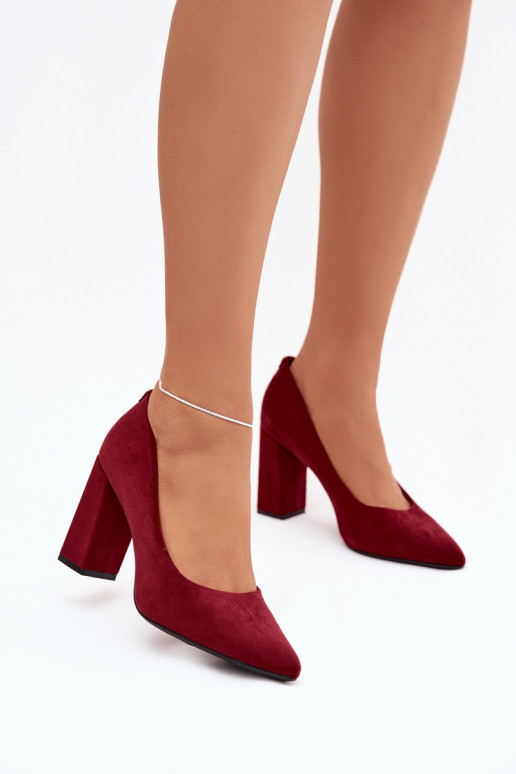 Suede Pumps on Block Heel Sergio Leone PB216 Brodowe