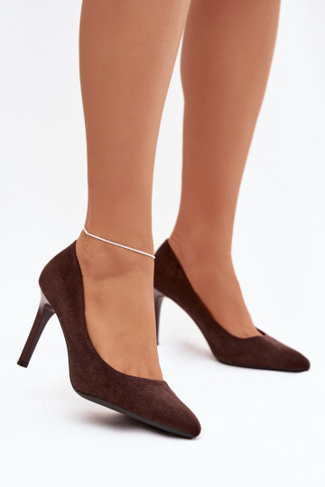 Eco Suede Heels Sergio Leone 1336 Chocolate 2