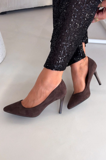 Eco Suede Heels Sergio Leone 1336 Chocolate 2